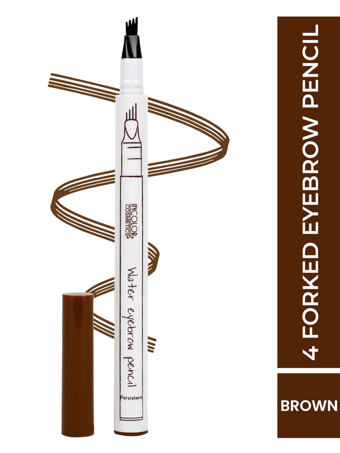 

INCOLOR 4 Forked Long Lasting Fashion Eyebrow Pencil - Brown