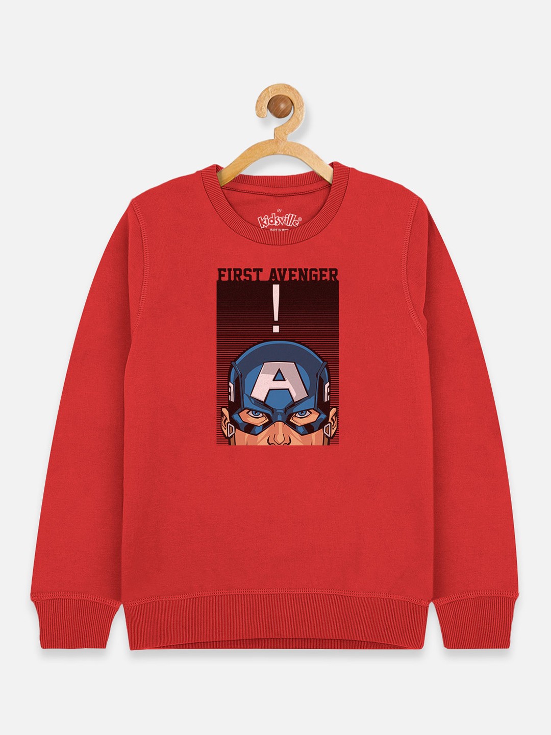 

Kids Ville Boys Red Captain America Printed Sweatshirt