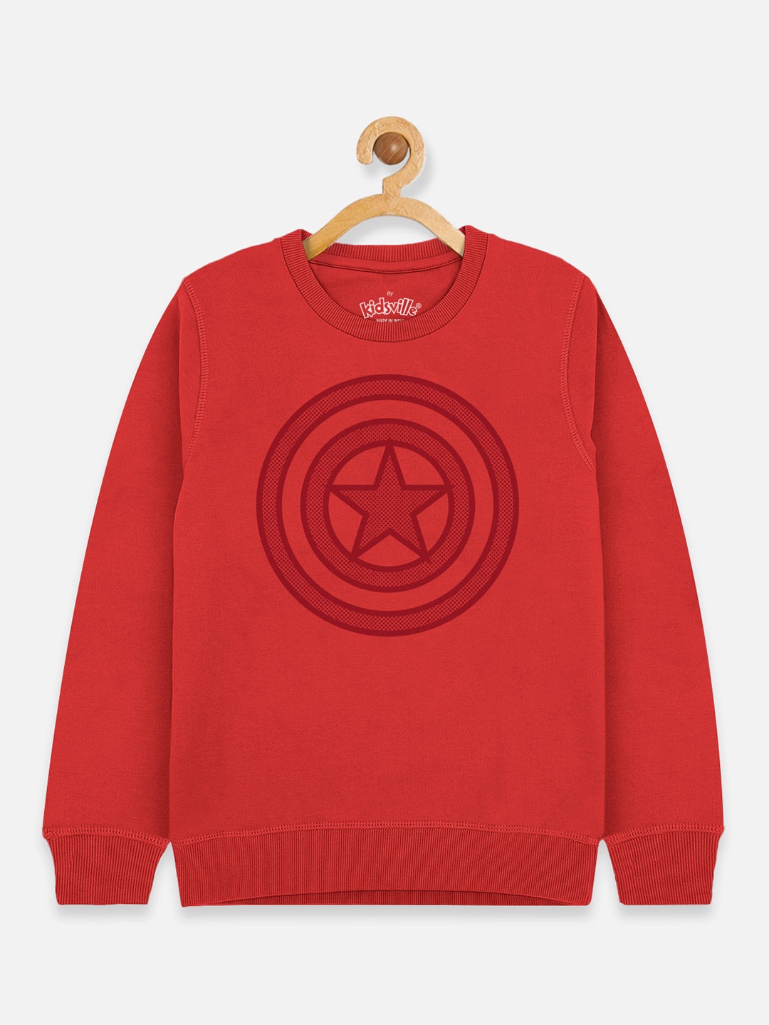 

Kids Ville Boys Red Captain America Printed Sweatshirt
