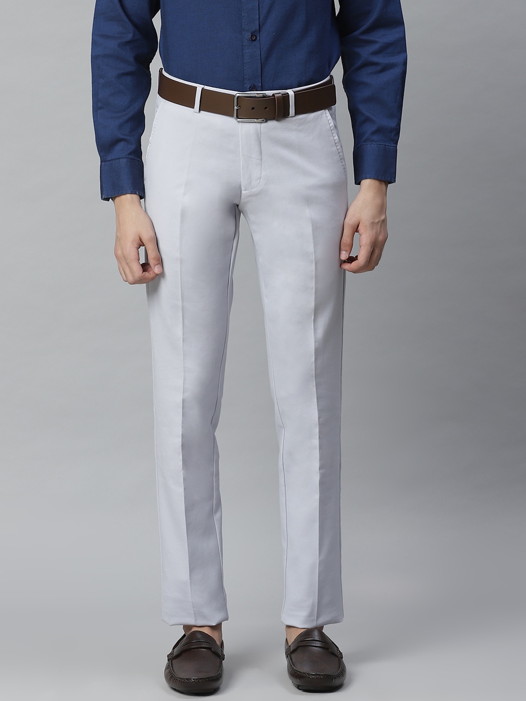 

Allen Solly Men Blue Smart Slim Fit Solid Smart Casual Trousers