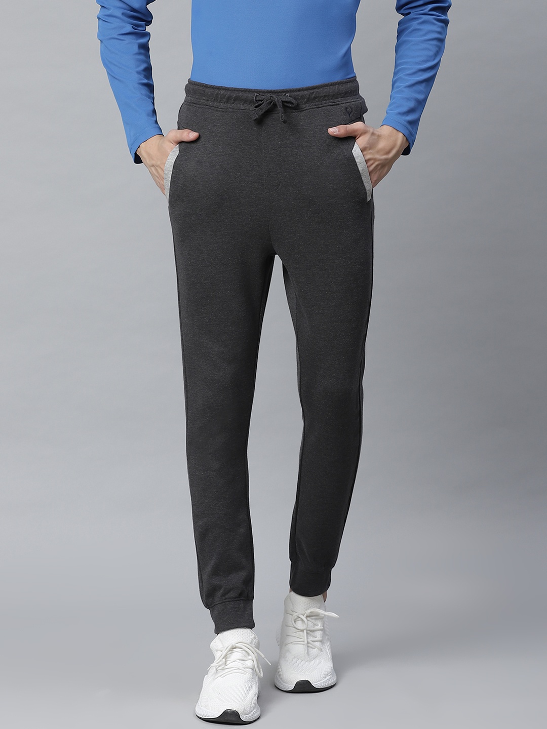 

Allen Solly Sport Men Charcoal Grey Printed Detail Joggers