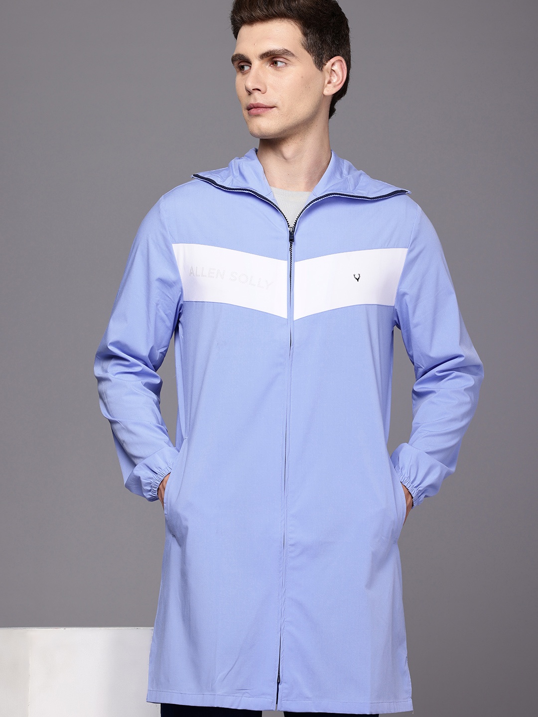 

Allen Solly Sport Anti-Viral Protection Jacket with Hood, Blue