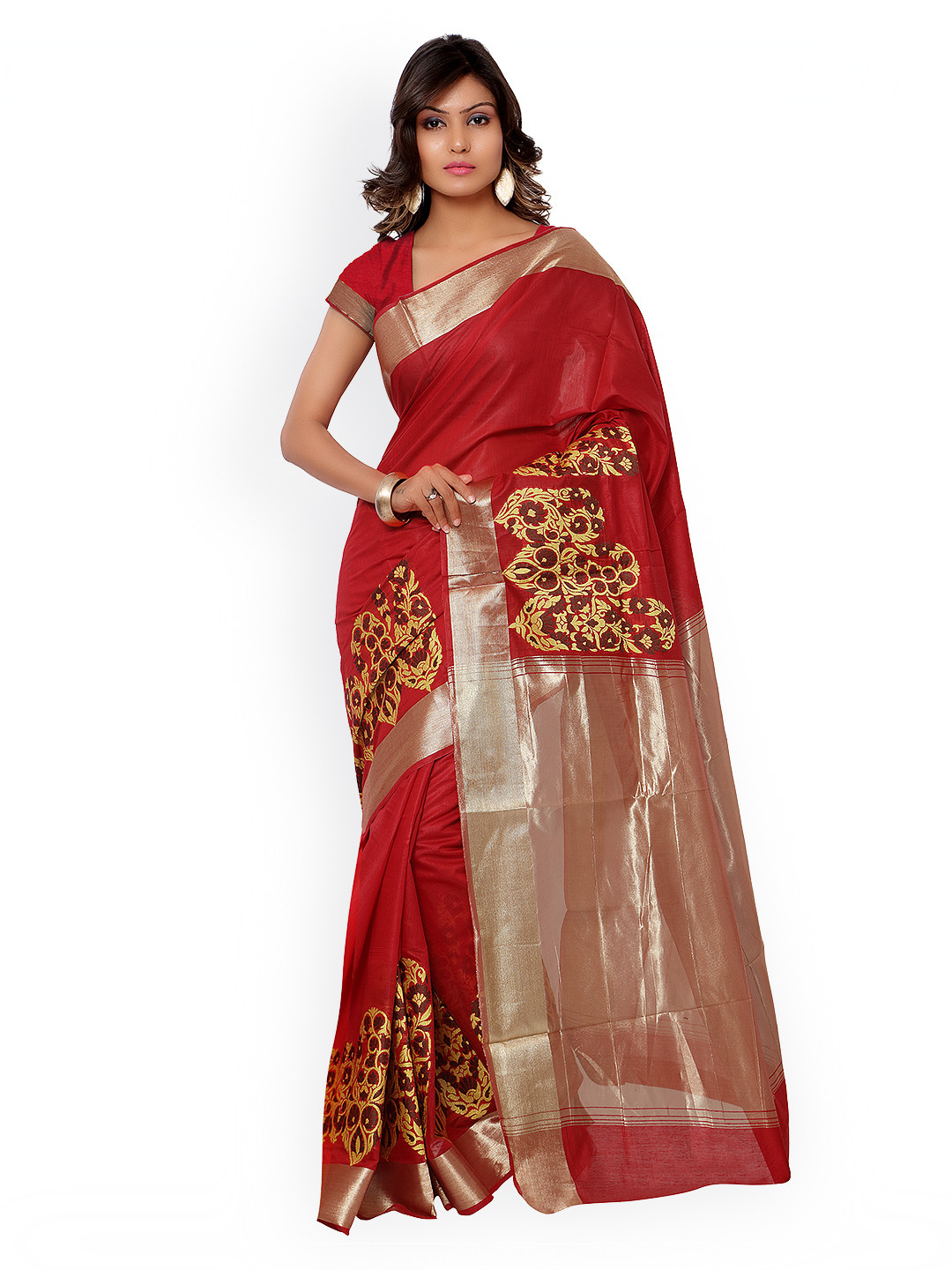 

Varkala Silk Sarees Red Jacquard & Cotton Silk Traditional Saree
