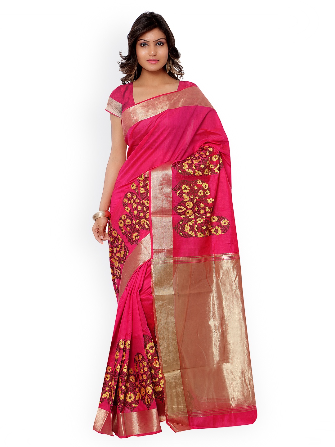 

Varkala Silk Sarees Pink Jacquard & Cotton Silk Traditional Saree