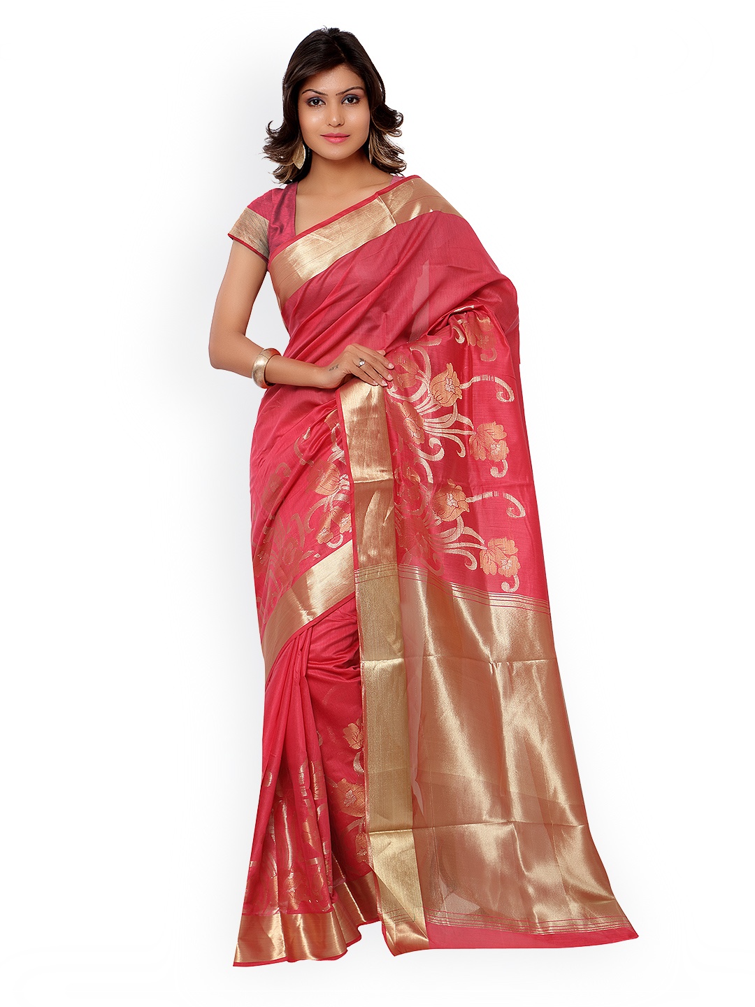 

Varkala Silk Sarees Peach-Coloured Jacquard & Cotton Silk Traditional Saree