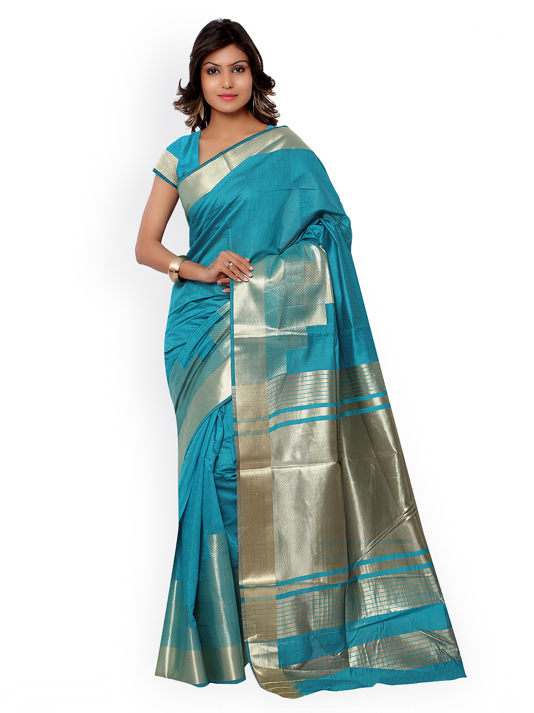 

Varkala Silk Sarees Blue Jacquard & Cotton Silk Traditional Saree