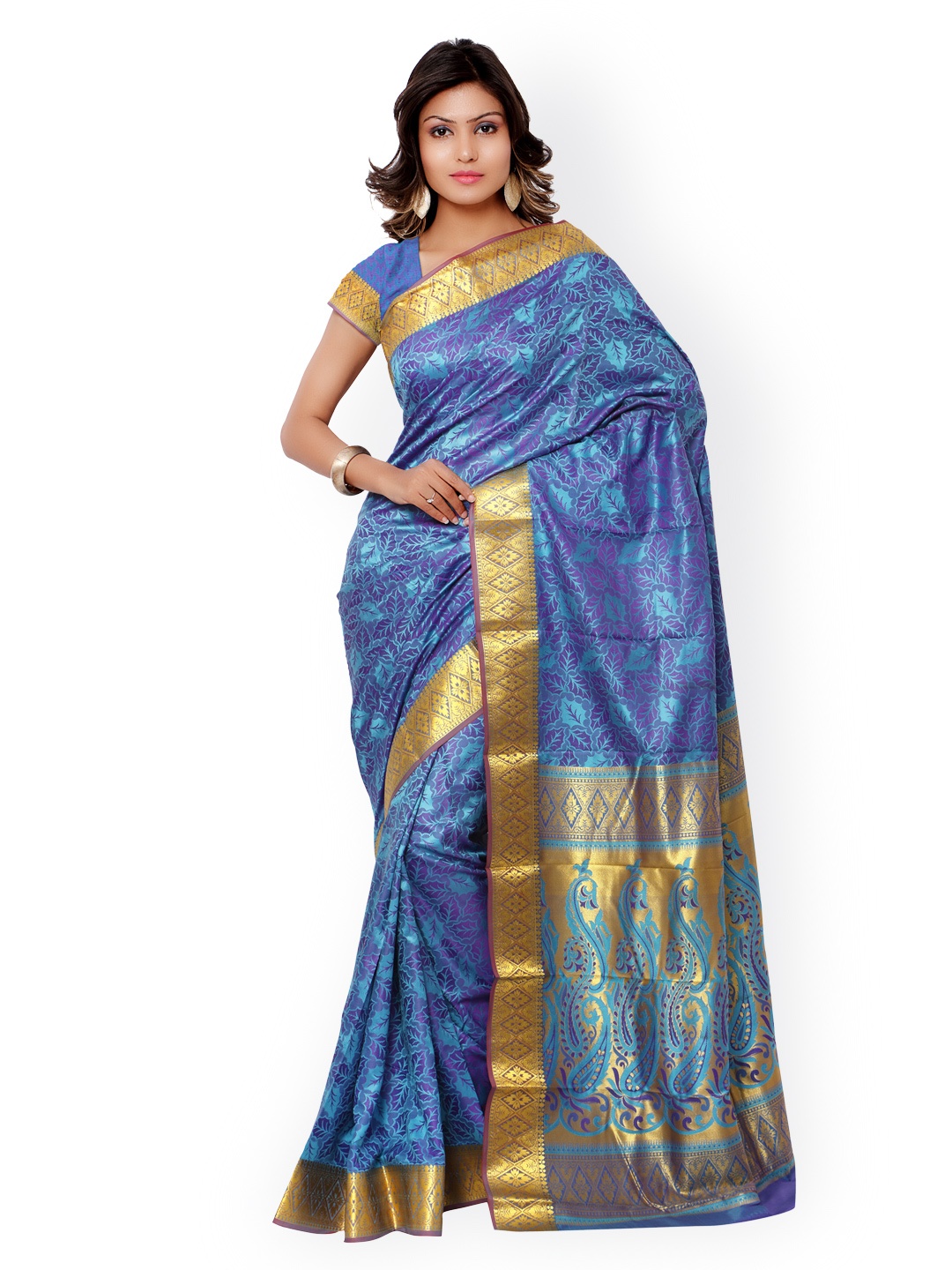 

Varkala Silk Sarees Blue Kanjeevaram Silk & Jacquard Traditional Saree