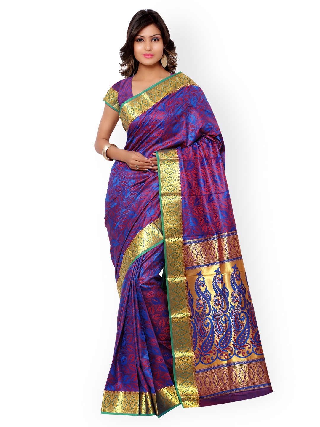 

Varkala Silk Sarees Blue Kanjeevaram Silk & Jacquard Traditional Saree