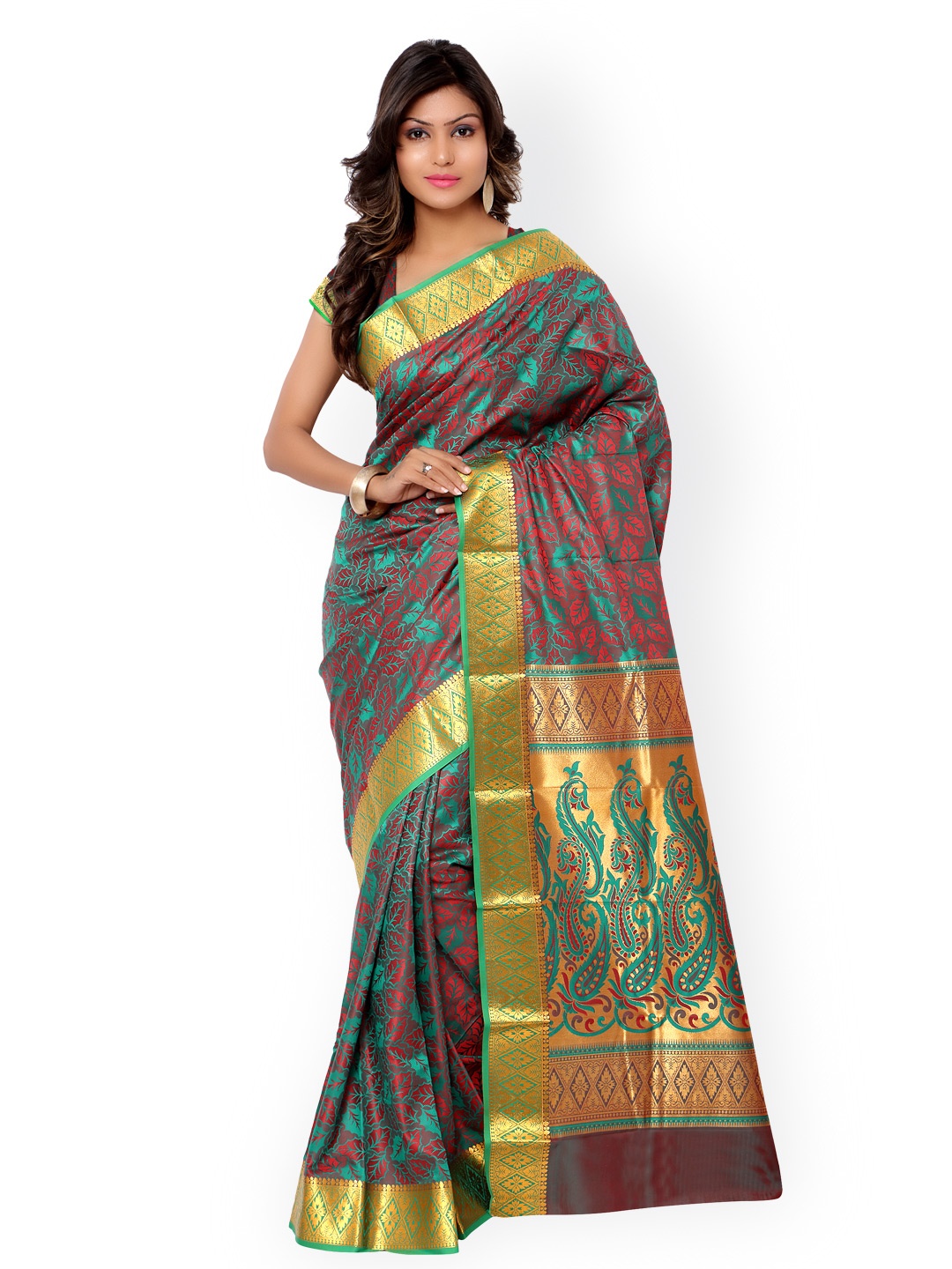 

Varkala Silk Sarees Green Kanjeevaram Silk & Jacquard Traditional Saree