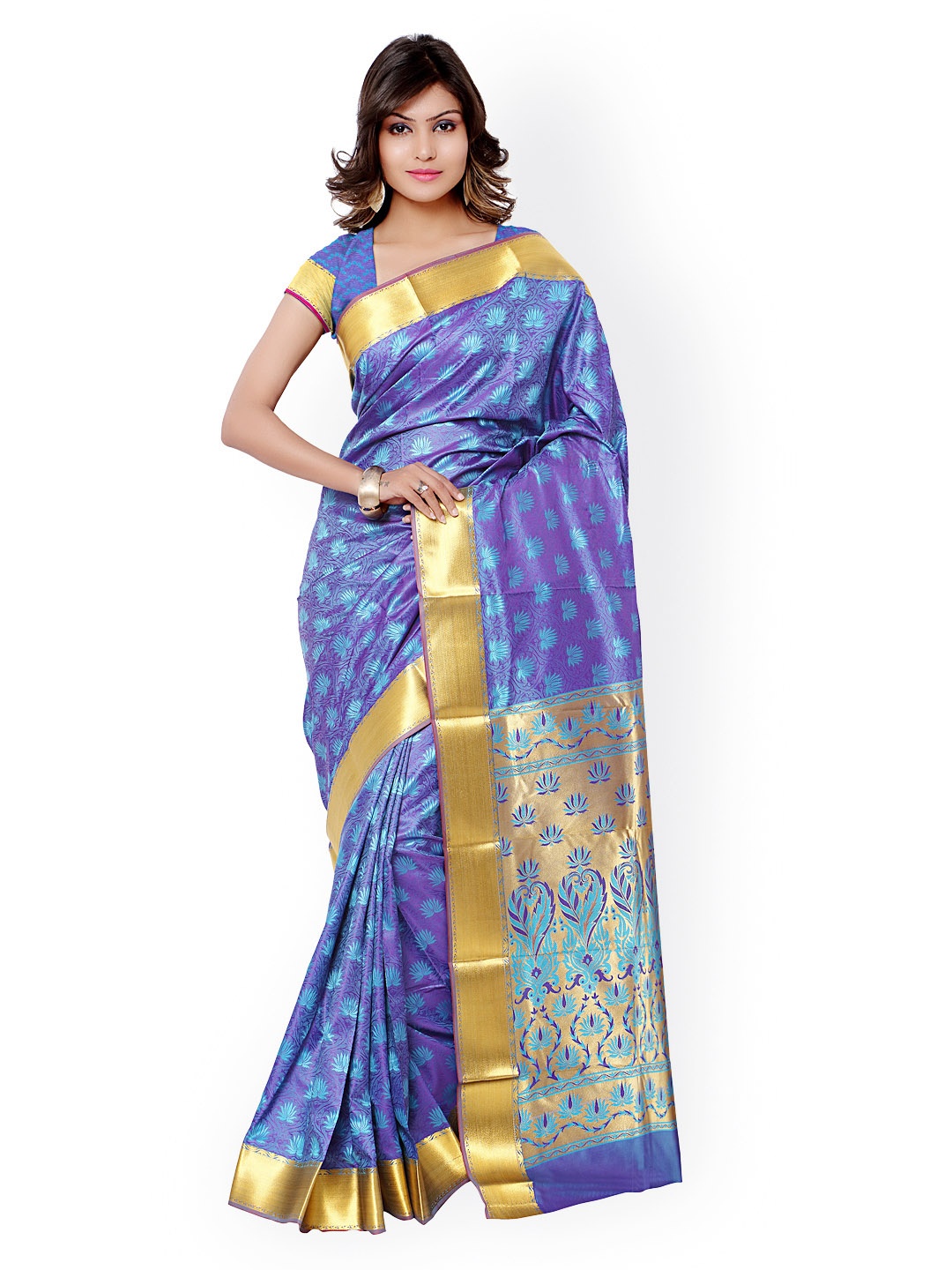 

Varkala Silk Sarees Blue Jacquard & Kanjeevaram Silk Traditional Saree