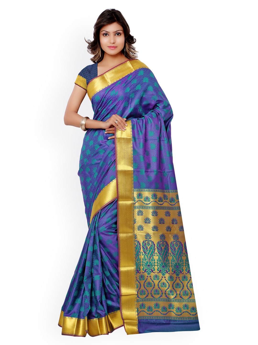 

Varkala Silk Sarees Blue Kanjeevaram Silk & Jacquard Traditional Saree