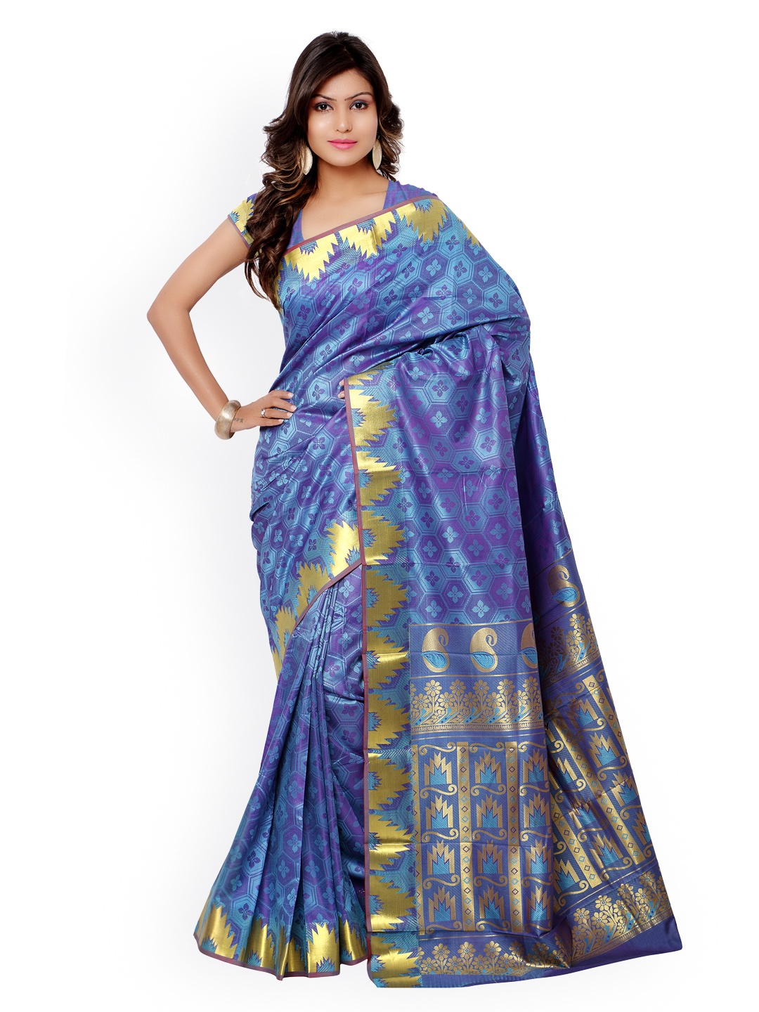 

Varkala Silk Sarees Blue Kanjeevaram Silk & Jacquard Traditional Saree