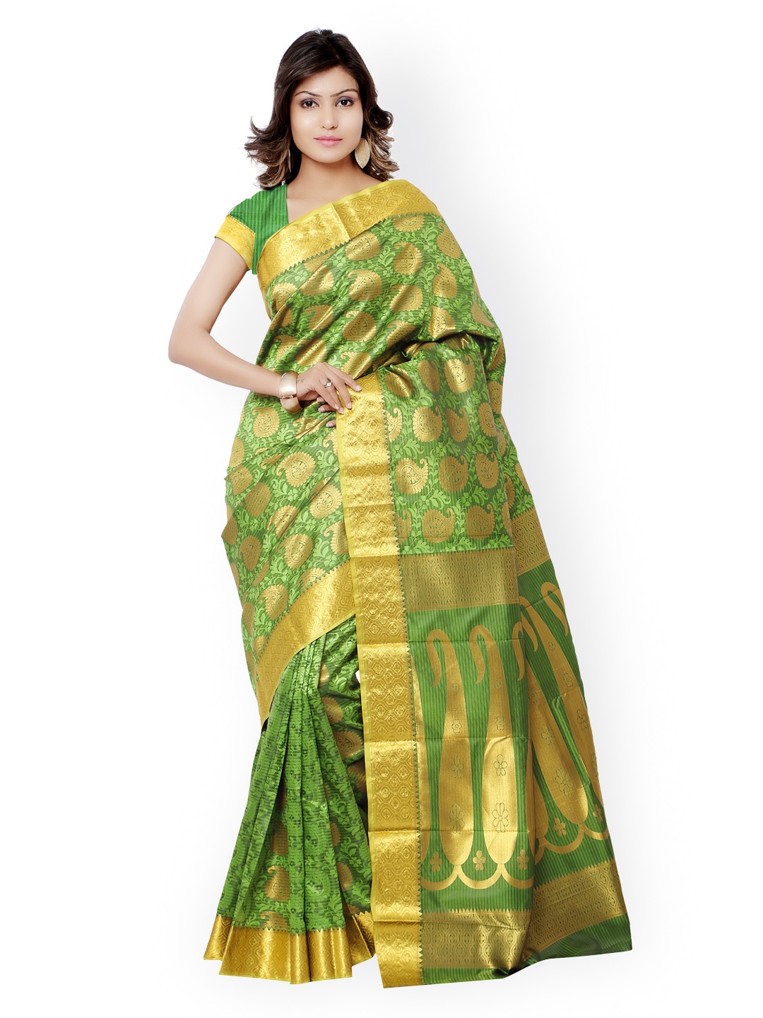 

Varkala Silk Sarees Green Kanjeevaram Art Silk & Jacquard Traditional Saree