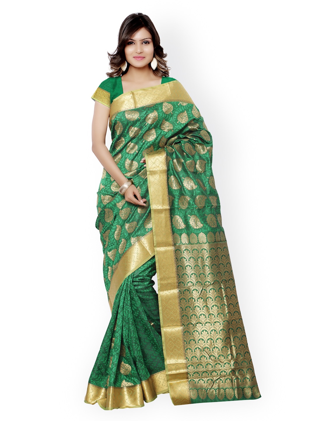 

Varkala Silk Sarees Green Kanjeevaram Art Silk & Jacquard Traditional Saree