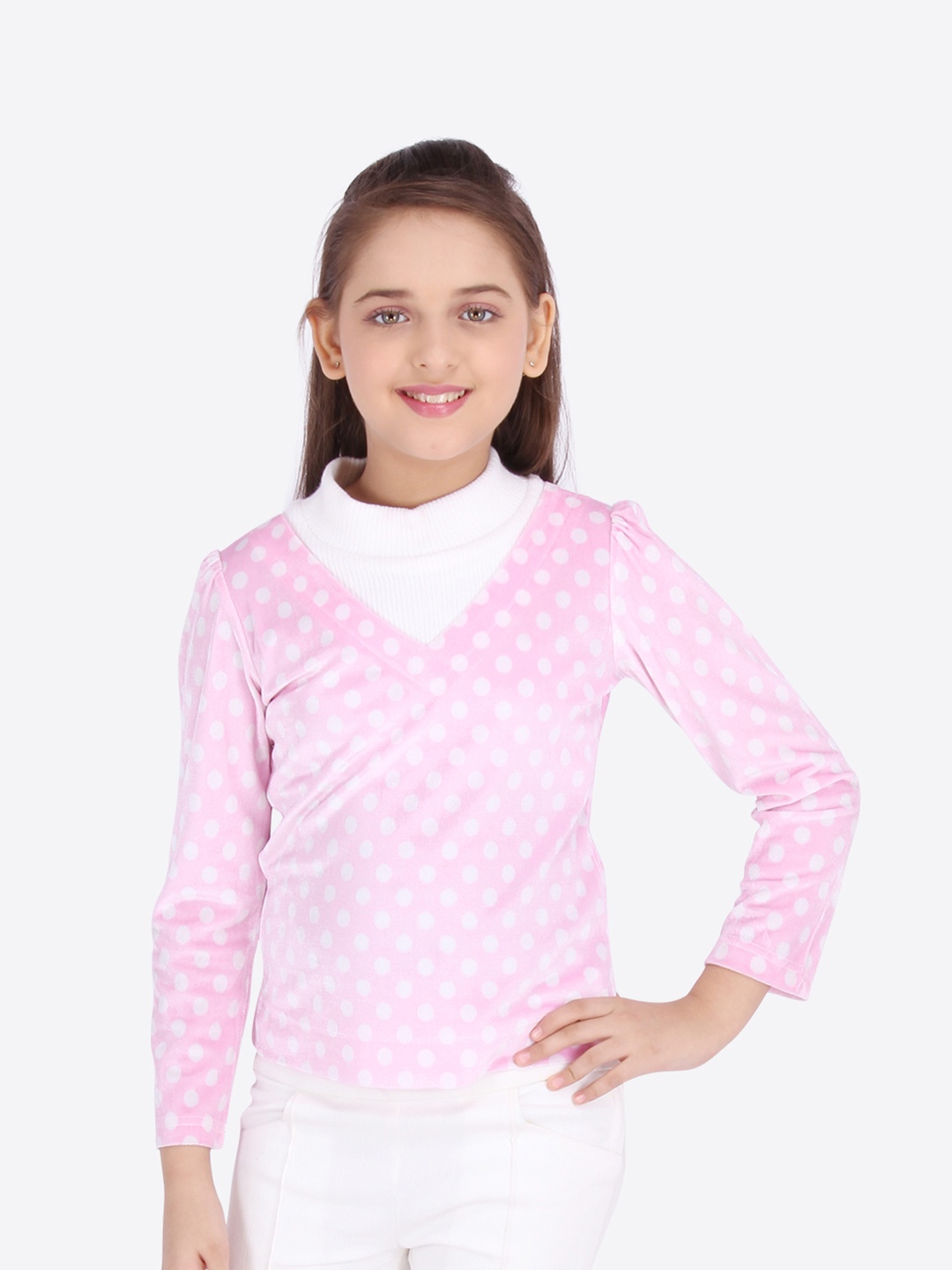 

CUTECUMBER Girls Pink Printed Acrylic Top