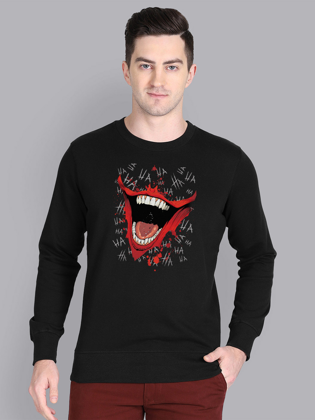 

Free Authority Men Black Joker Printed Sweatshirt