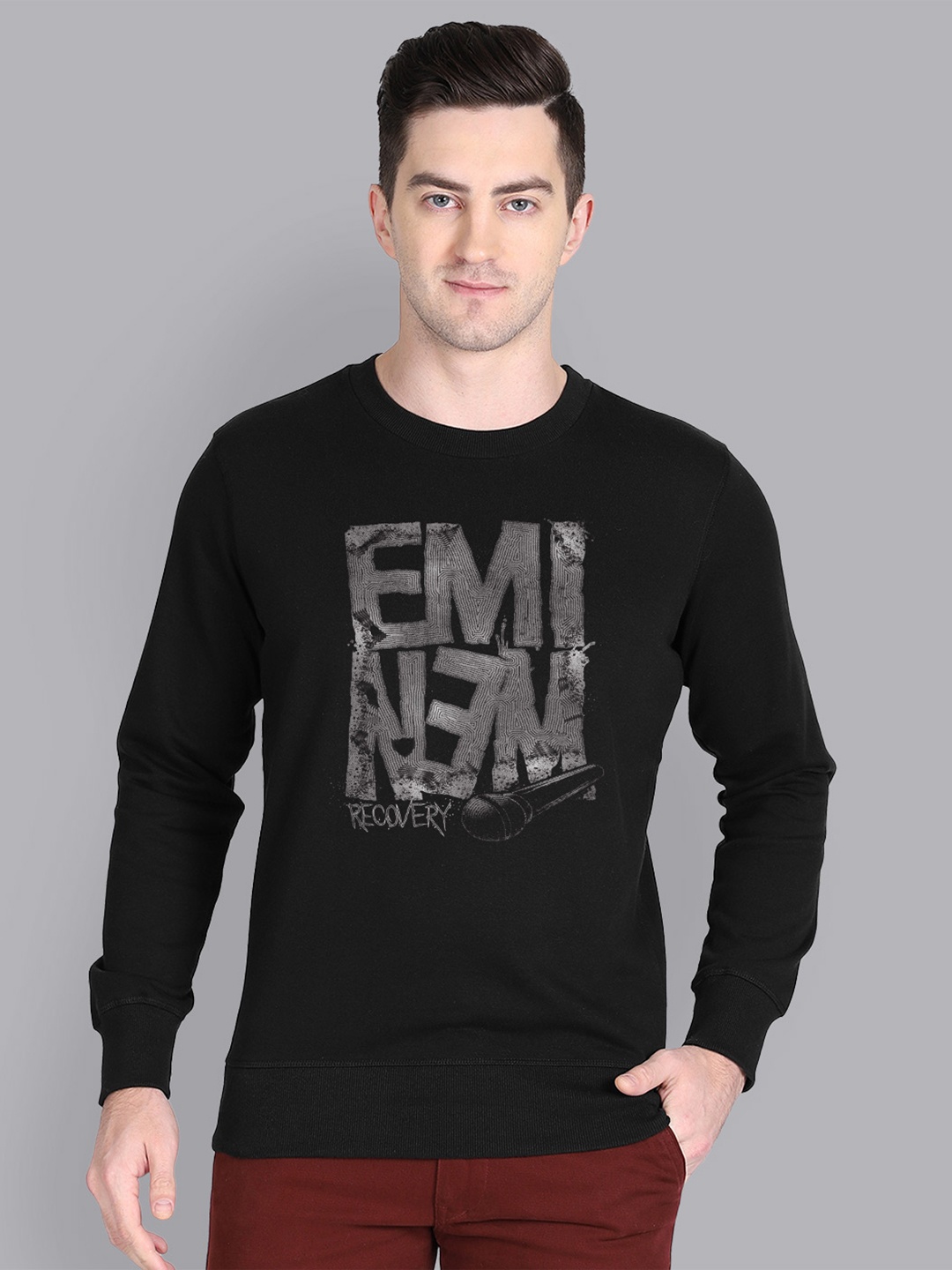 

Free Authority Men Black Eminem Printed Sweatshirt