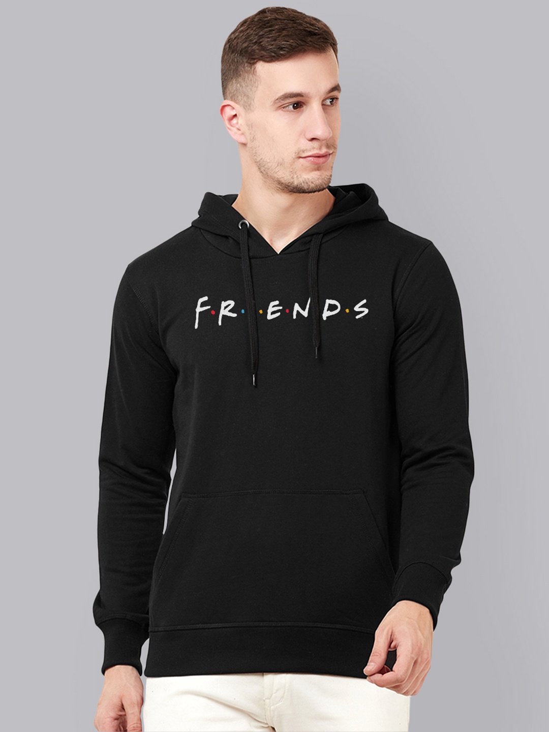 

Free Authority Men Black Friends Print Hooded Sweatshirt