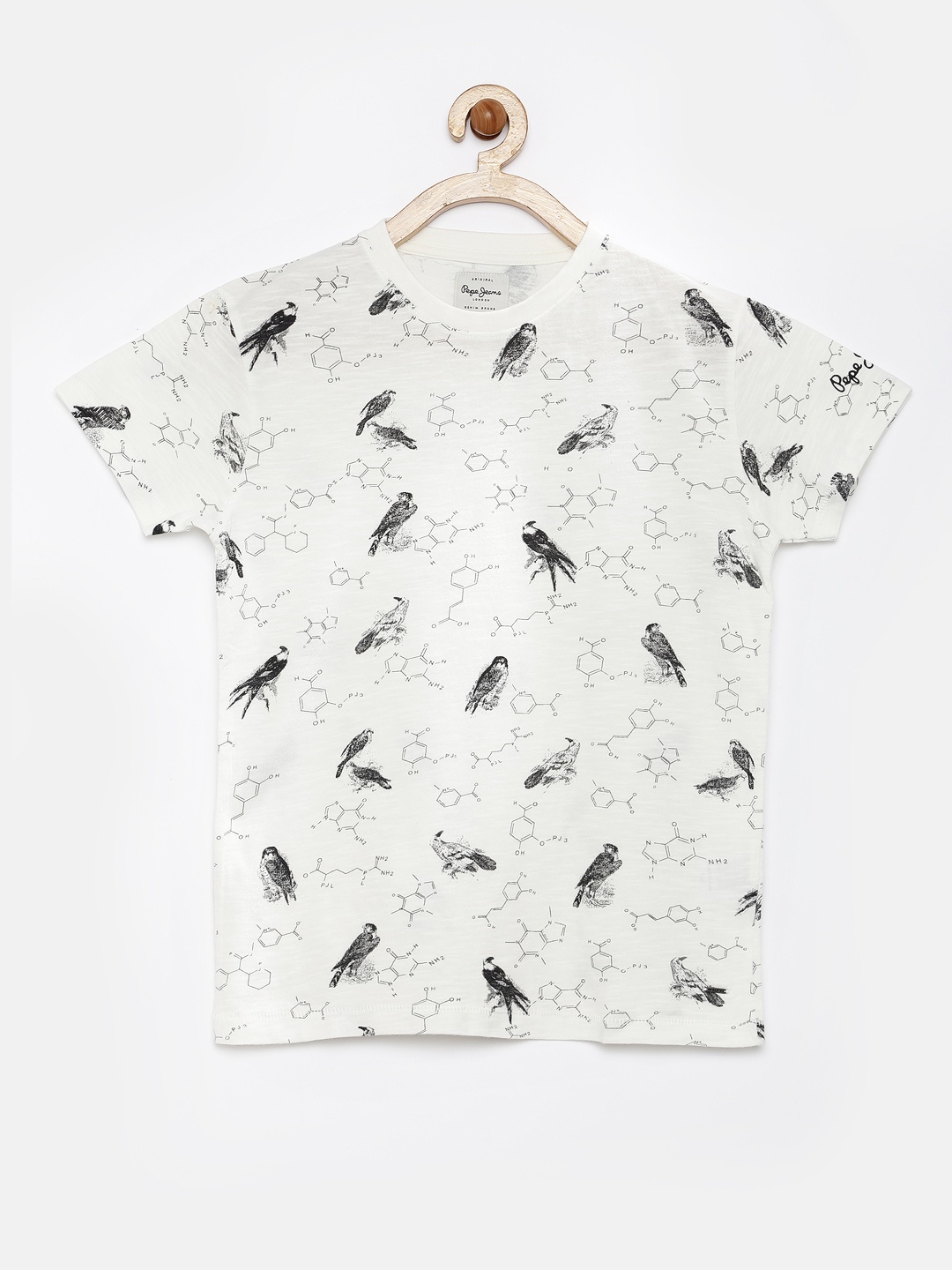 

Pepe Jeans Boys Off-White Printed Pure Cotton T-shirt