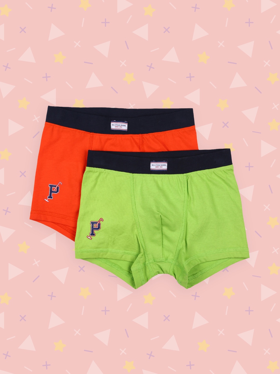 

U.S. Polo Assn. Kids Boys Pack of 2 Trunks, Orange