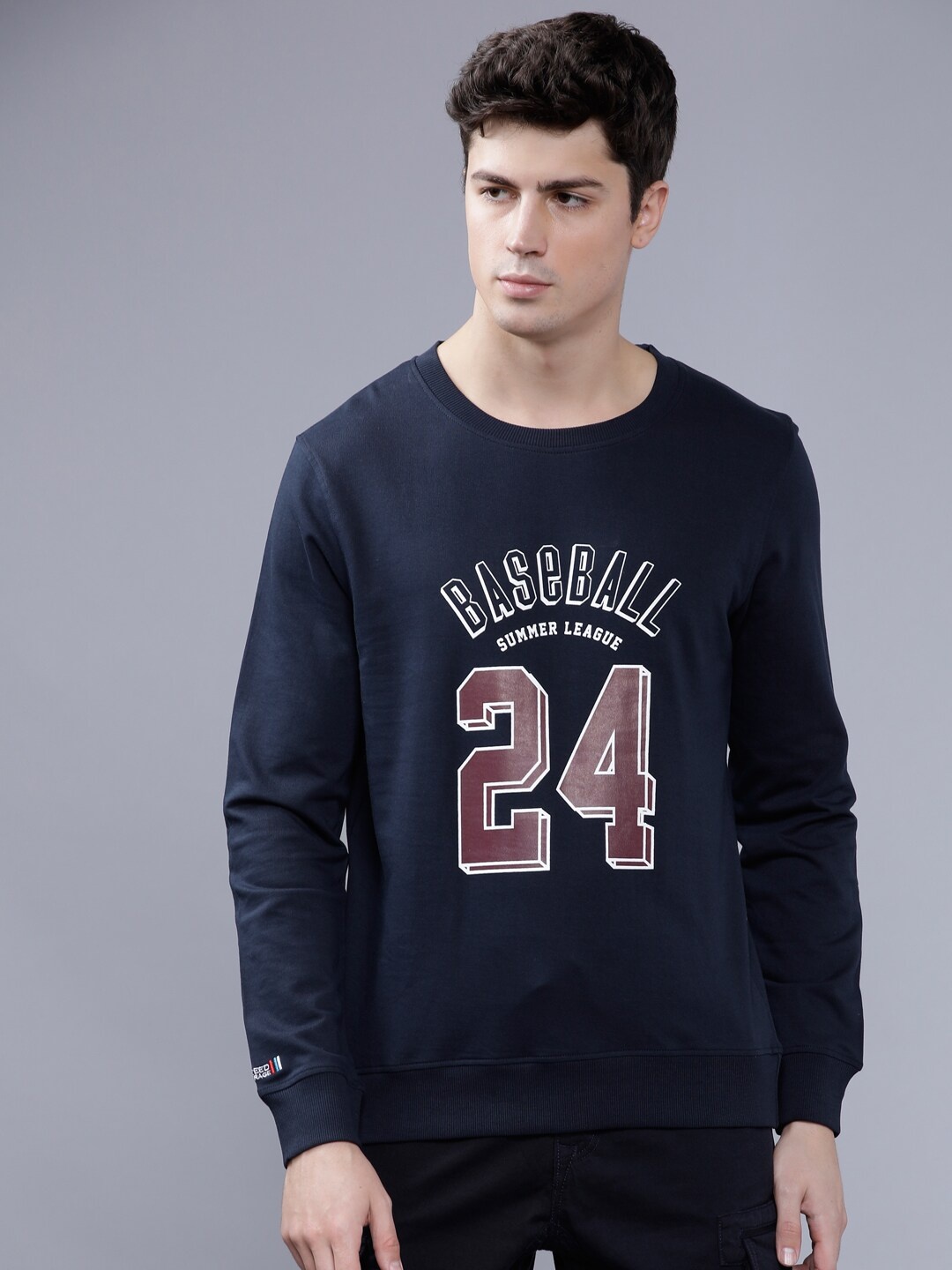 

The Indian Garage Co Men Navy Blue Printed Sweatshirt