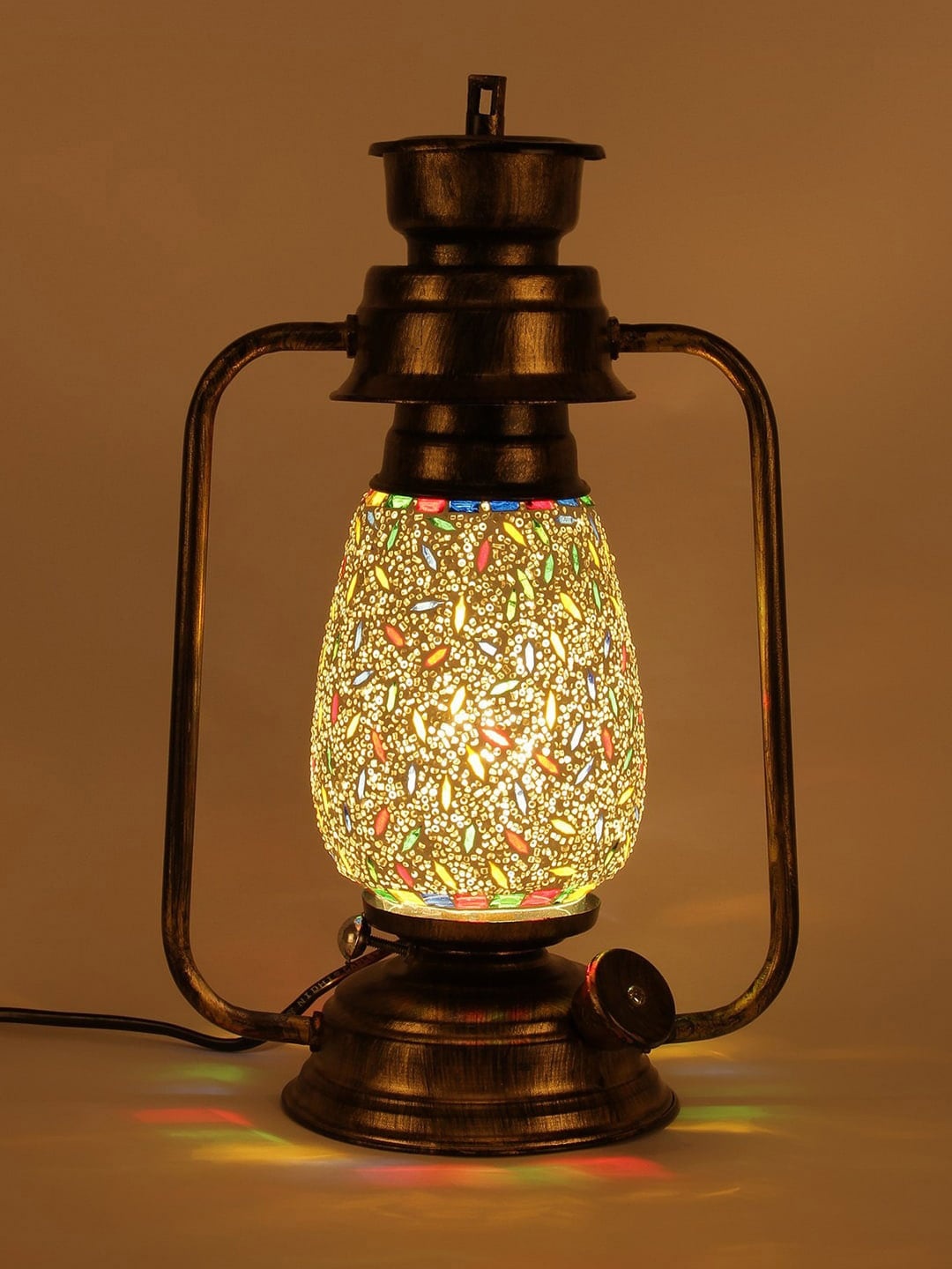 

Devansh Off-White Textured Mosaic Glass Table Lantern