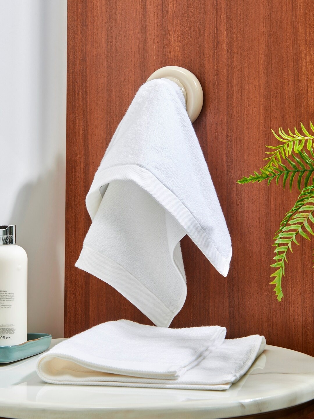 

DDecor Unisex Set Of 2 White Solid 450 GSM Live Beautiful Hand Towels