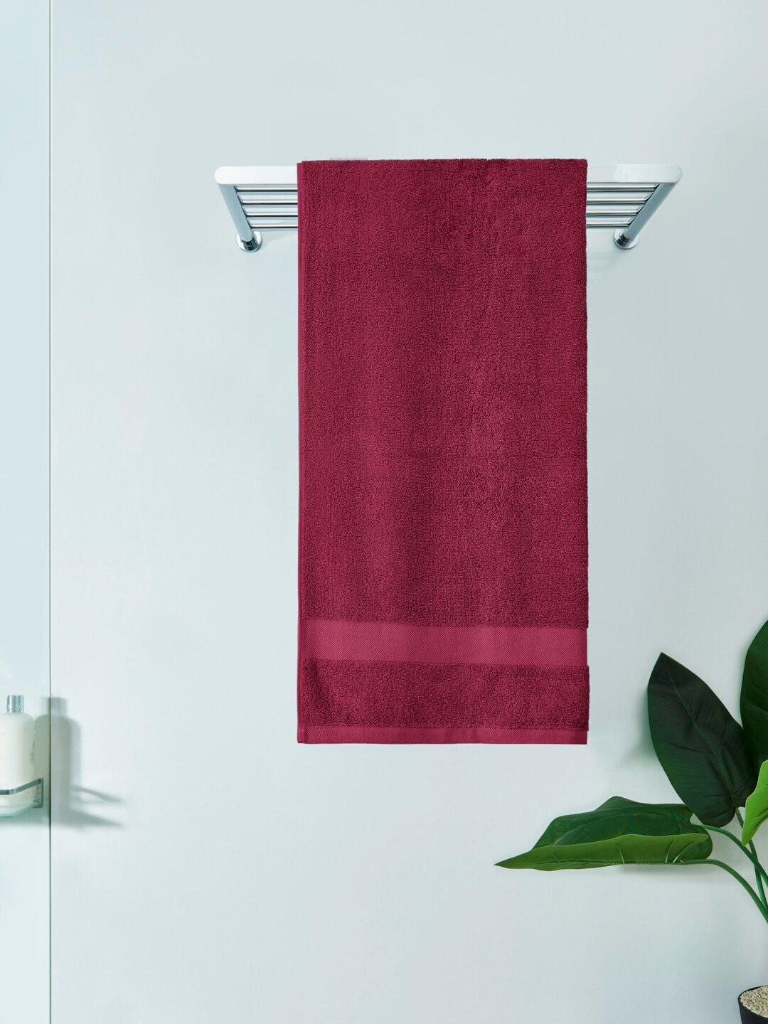 DDecor Unisex Pink Solid 500 GSM Live Beautiful Bath Towel
