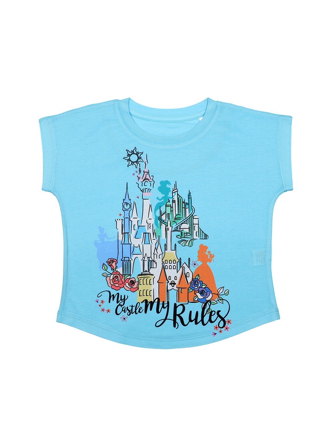 

Disney by Wear Your Mind Girls Blue Princess Printed Top