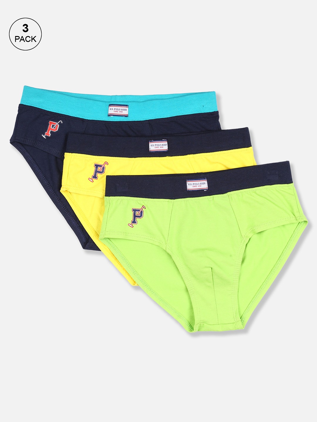 

U.S. Polo Assn. Kids Boys Pack of 3 Briefs, Navy blue