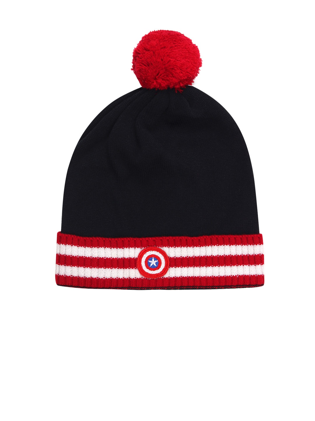 

Kids Ville Boys Navy Blue & Red Captain America Printed Beanie