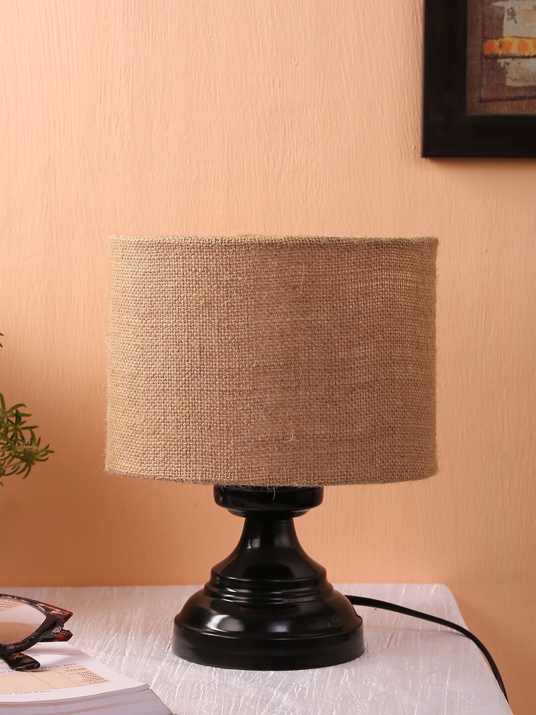 

Devansh Beige & Coffee Brown Solid Contemporary Table Lamp