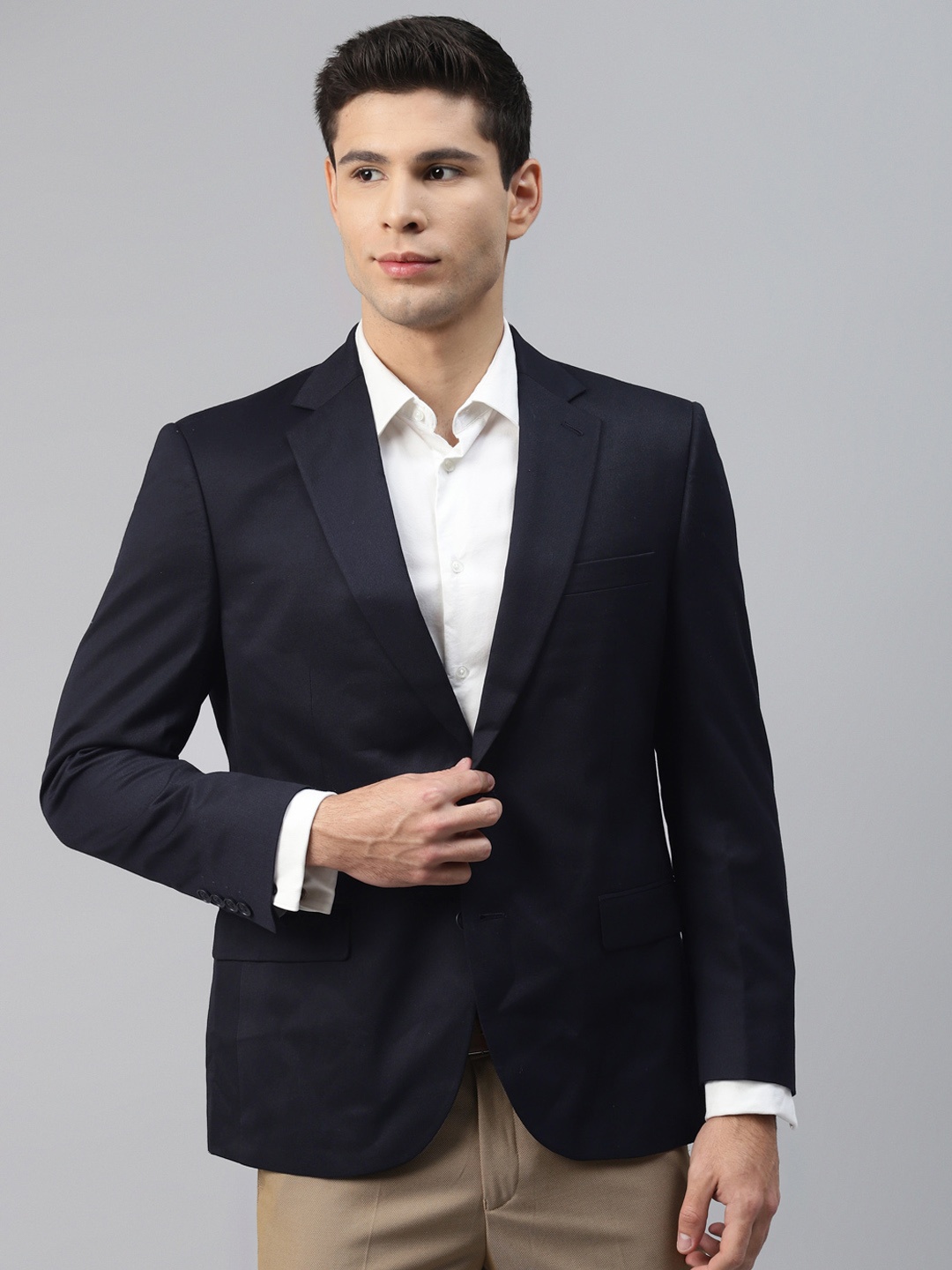 

Marks & Spencer Men Solid Navy-Blue Formal Blazer