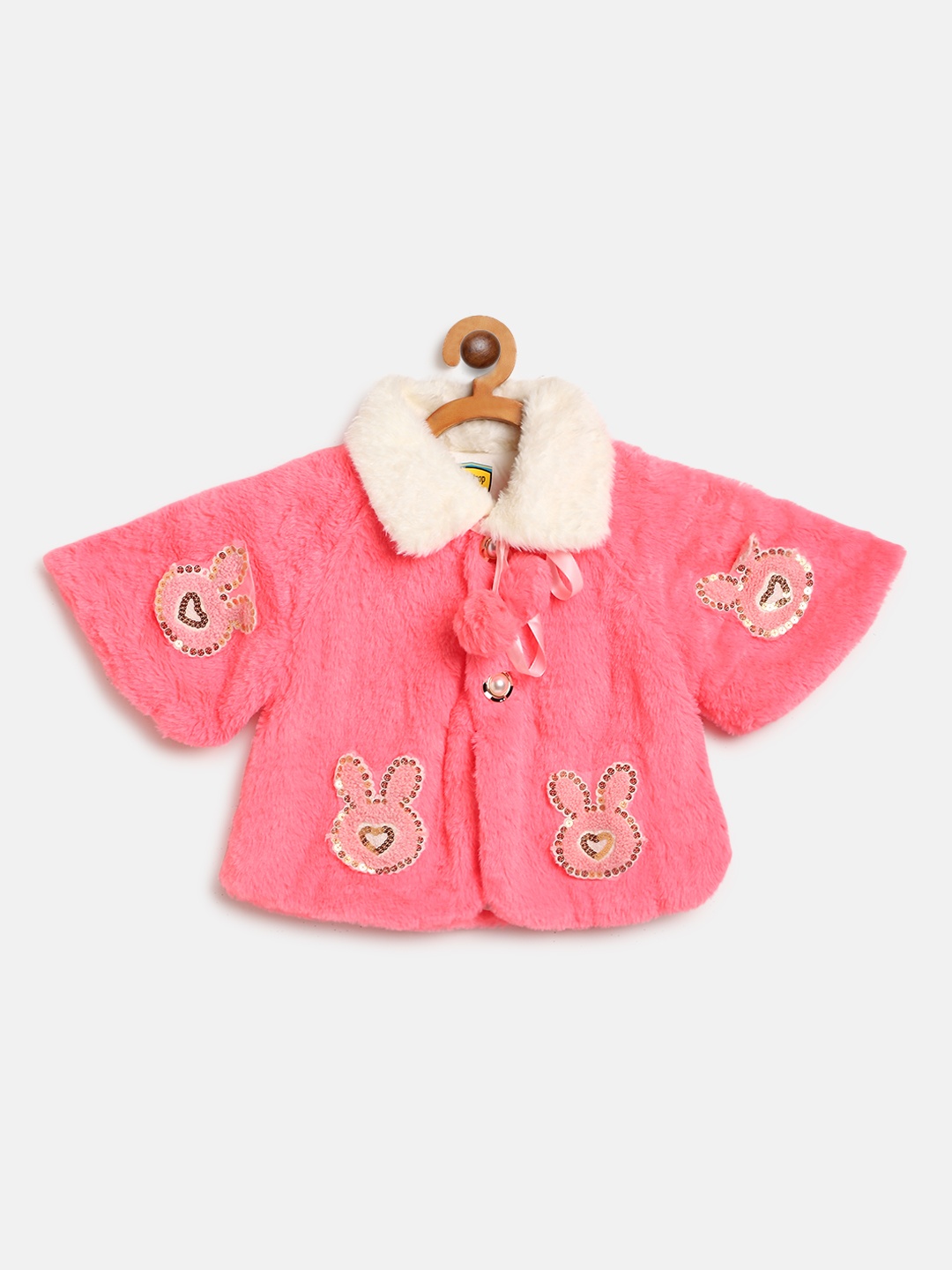 

Lil Lollipop Girls Pink Embellished Faux Fur Tailored Jacket