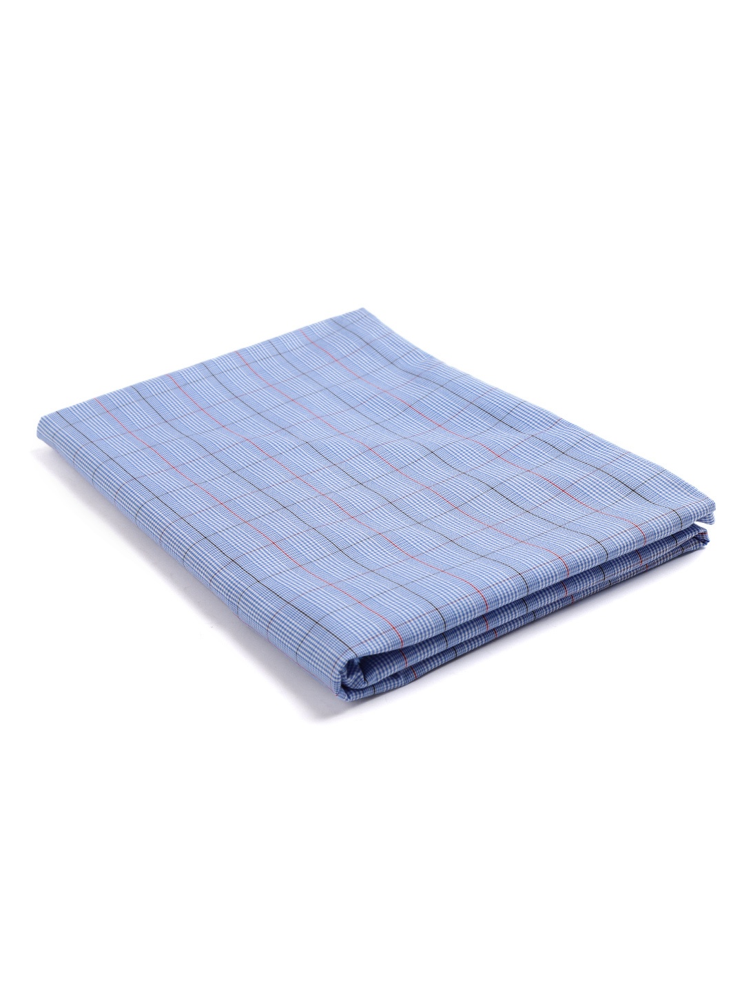 

LONDON CROSS Men Blue & White Checked Shirt Clothing Fabric, Navy blue