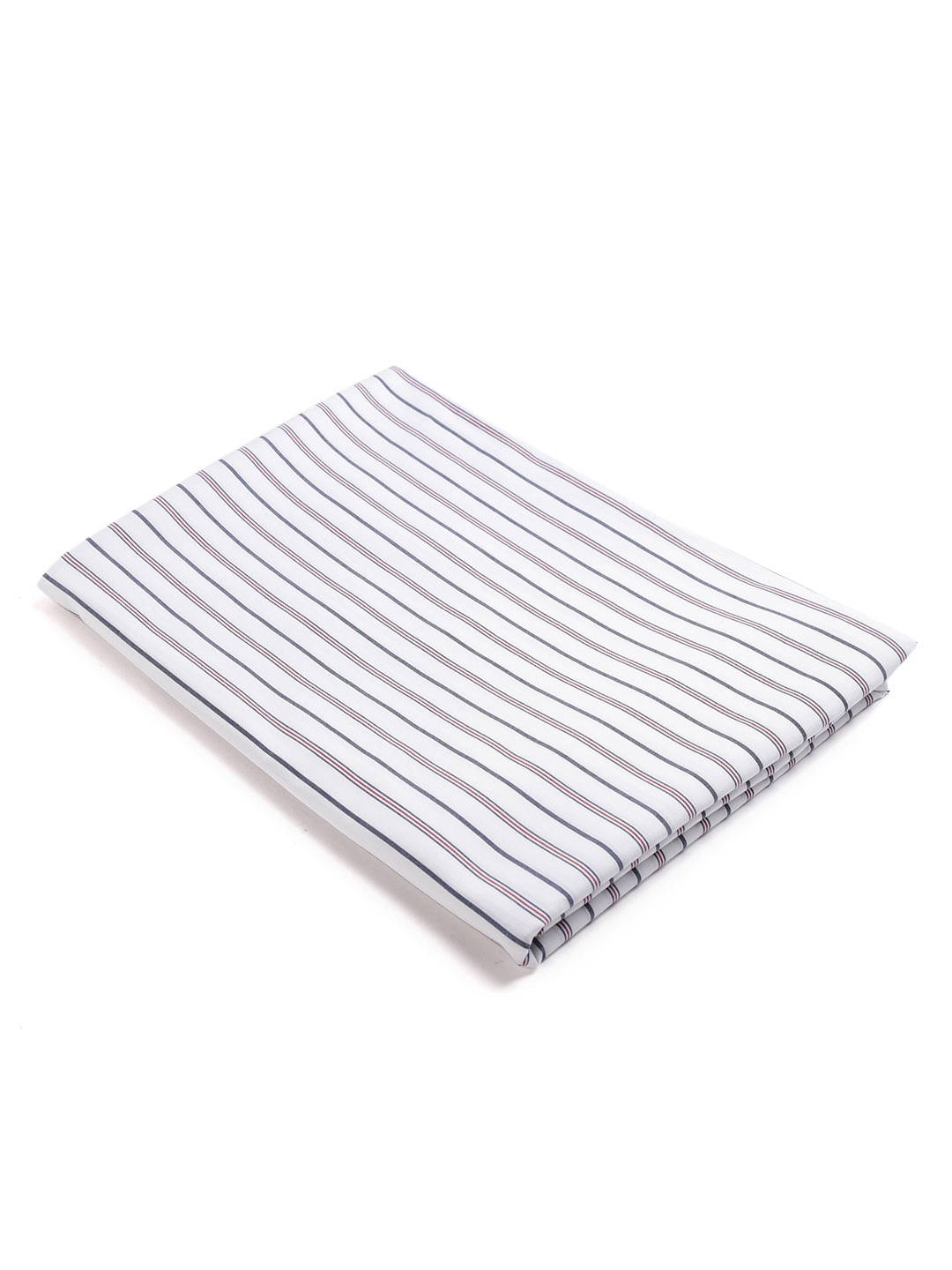 

LONDON CROSS Men White & Navy Blue Striped Shirt Clothing Fabric