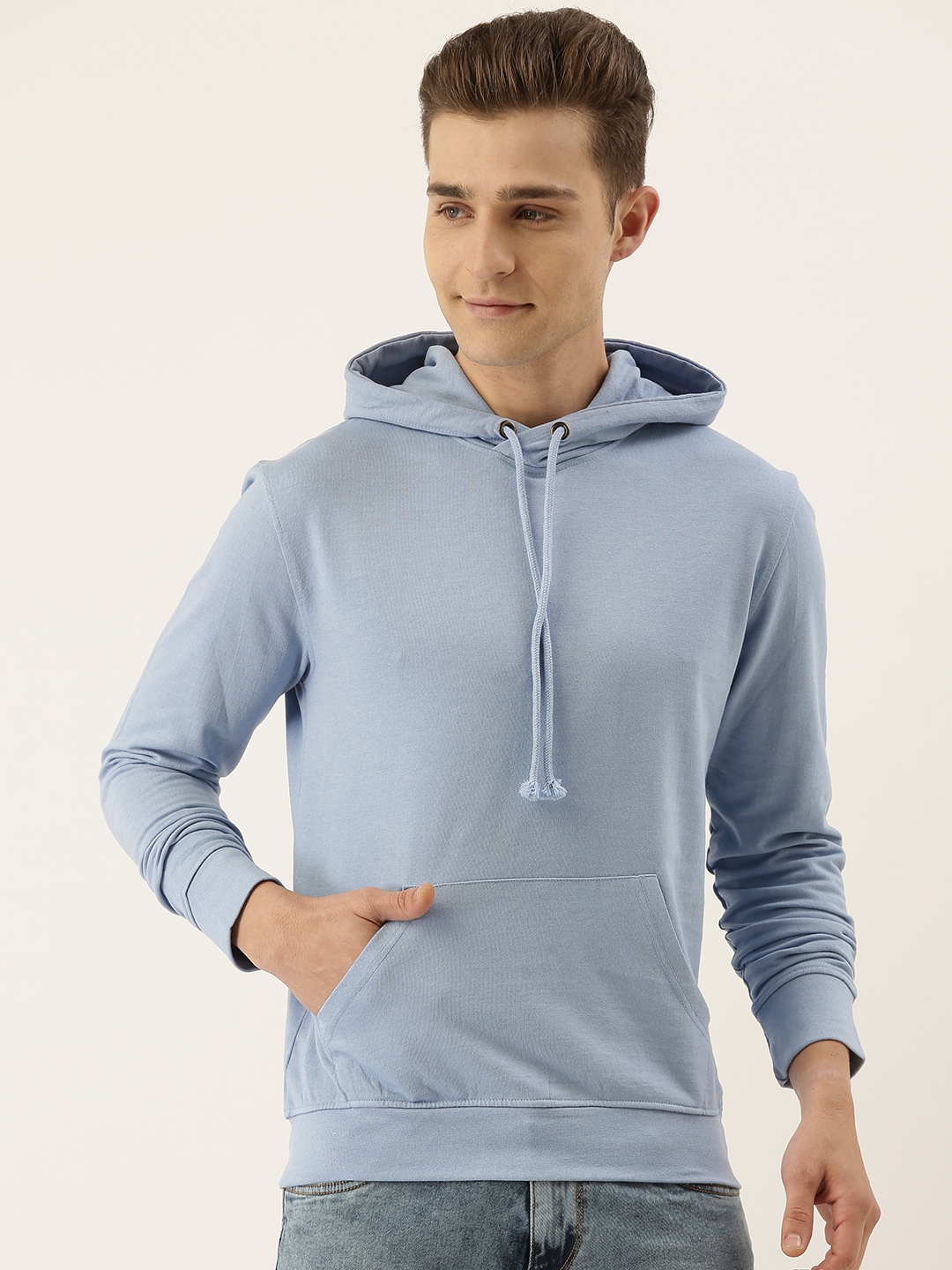 

ARISE Men Blue Solid Hooded Sweatshirt