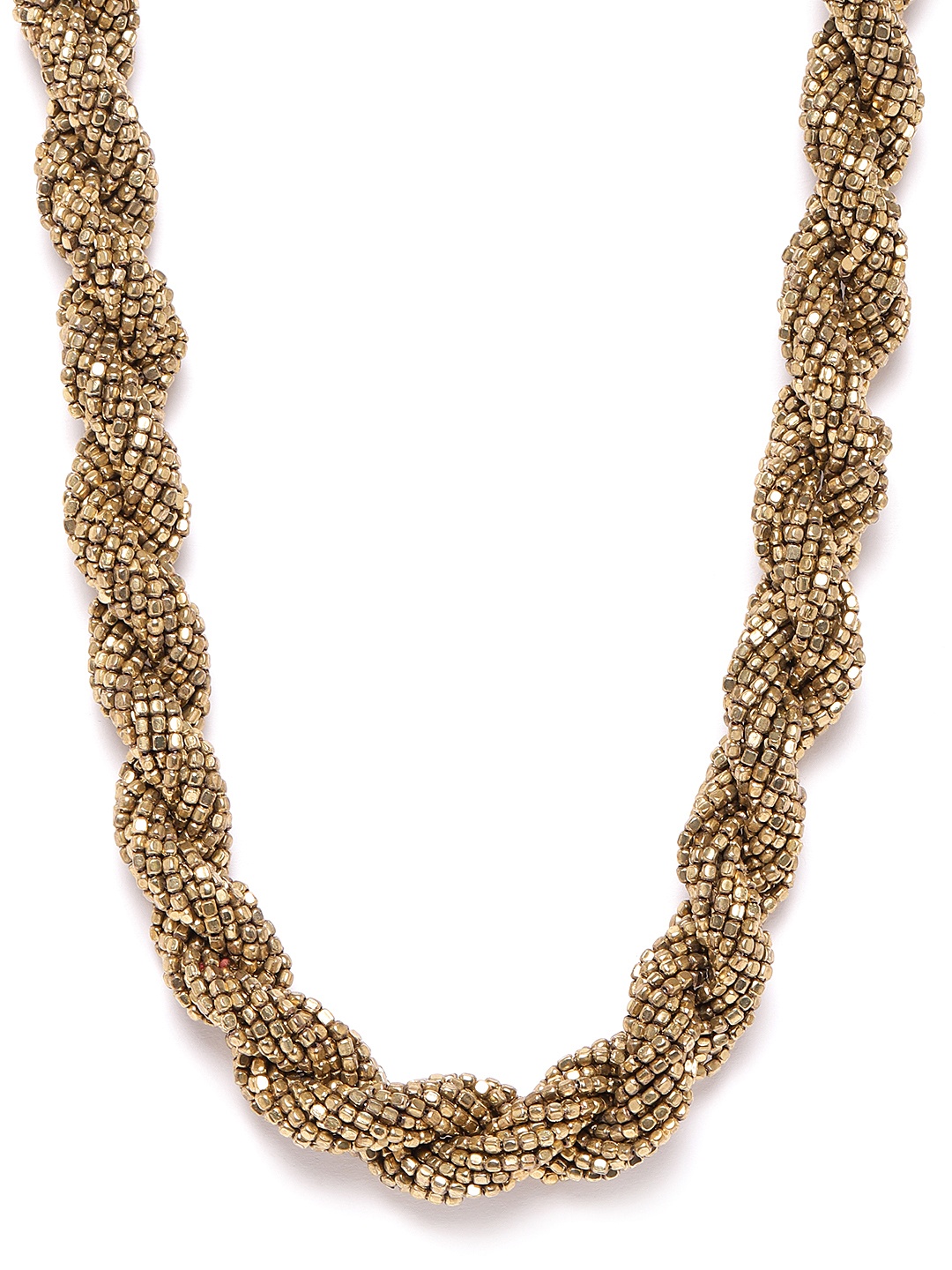 

RICHEERA Women Antique Gold-Plated Beaded Twisted Necklace