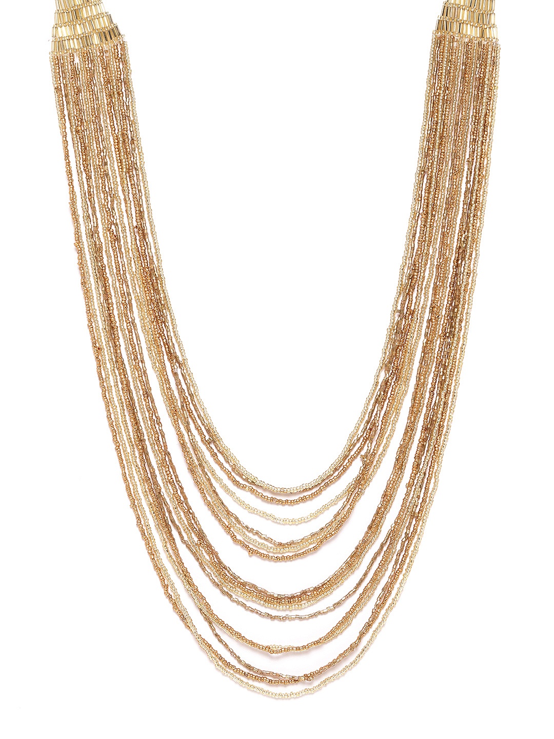 

RICHEERA Women Gold-Toned Beaded Layered Necklace