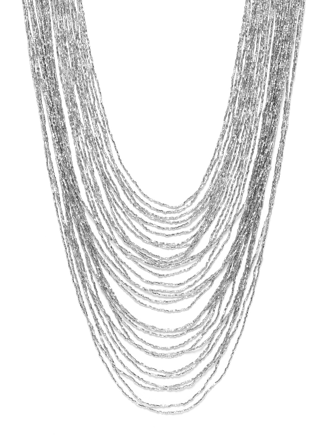 

RICHEERA Women Silver-Plated Beaded Layered Necklace