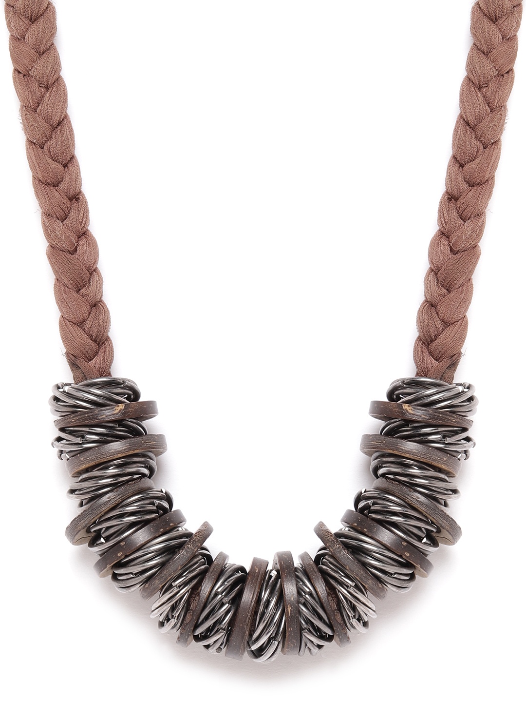 

RICHEERA Women Coffee Brown & Gunmetal-Toned Necklace