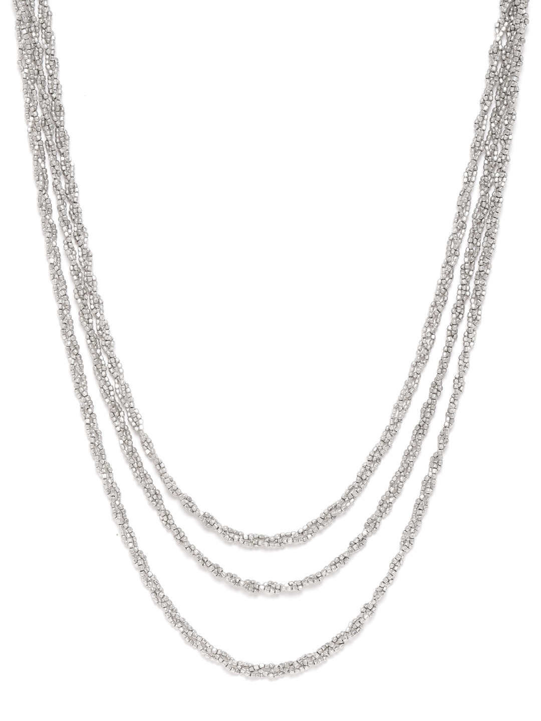 

RICHEERA Women Silver-Plated Beaded Layered Necklace