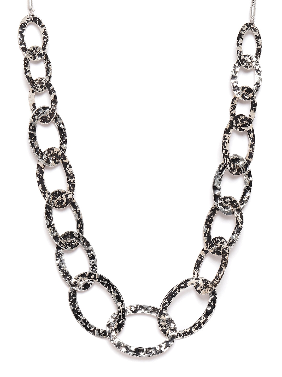 

RICHEERA Women Black Silver-Plated Link Necklace