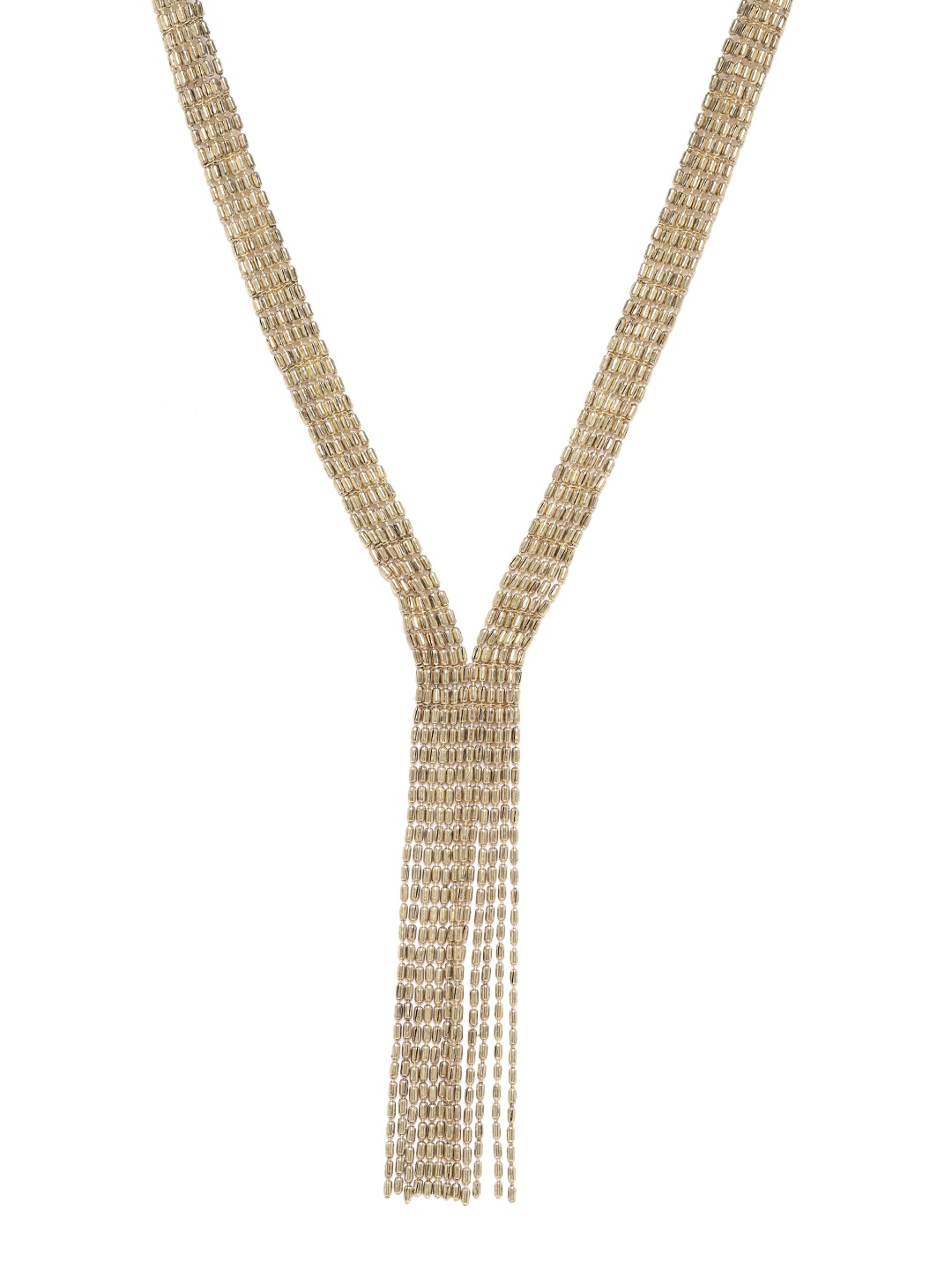 

RICHEERA Women Gold-Plated Artificial Beaded Tasselled Necklace