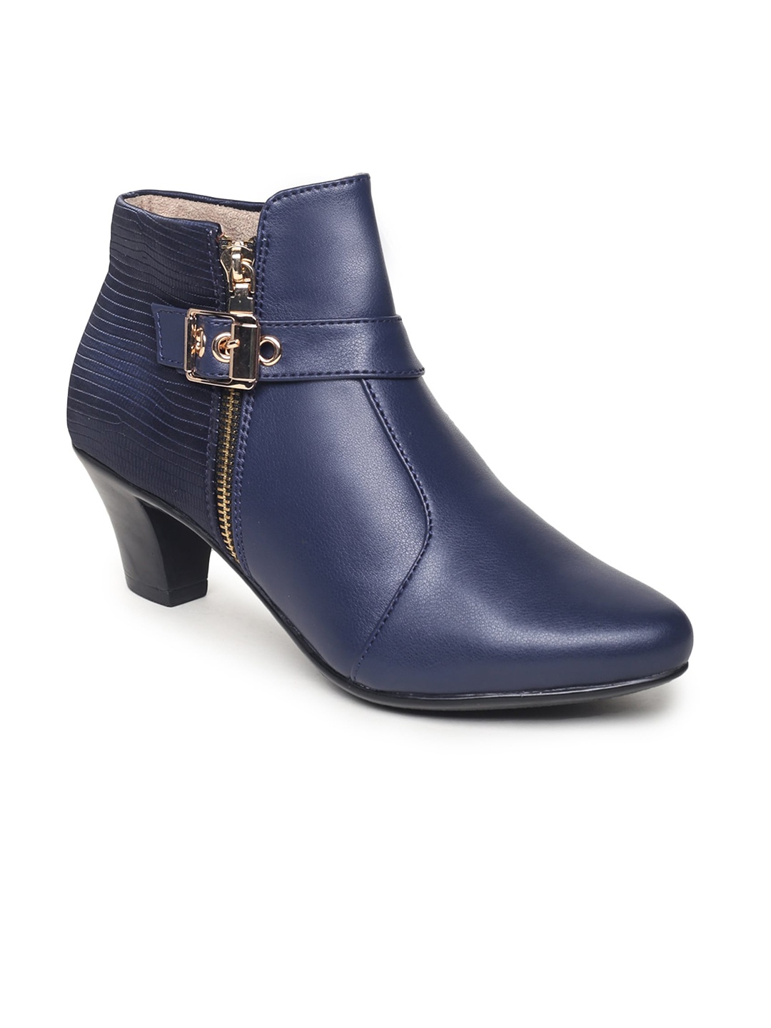 

VALIOSAA Women Navy Blue Solid Heeled Boots