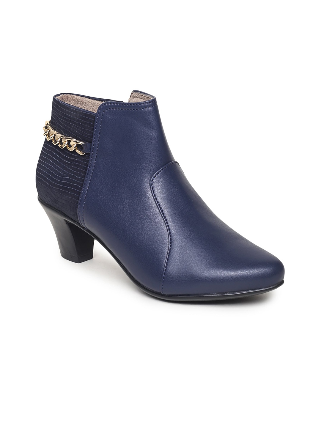 

VALIOSAA Women Navy Blue Solid Heeled Boots