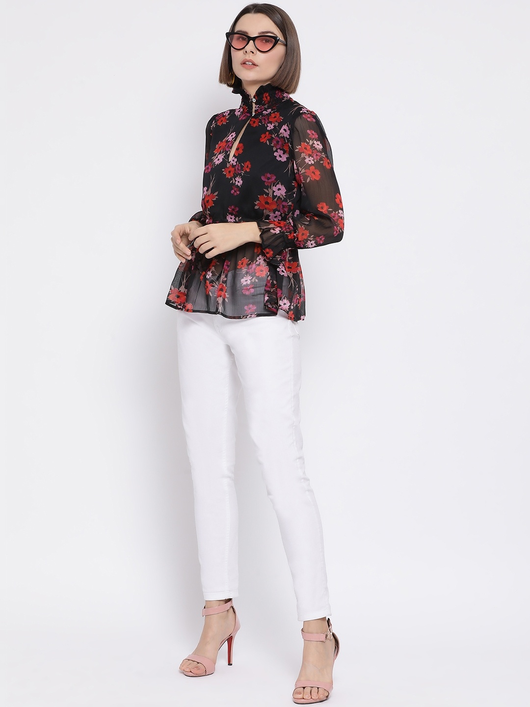 

Oxolloxo Women Black Printed Empire Top