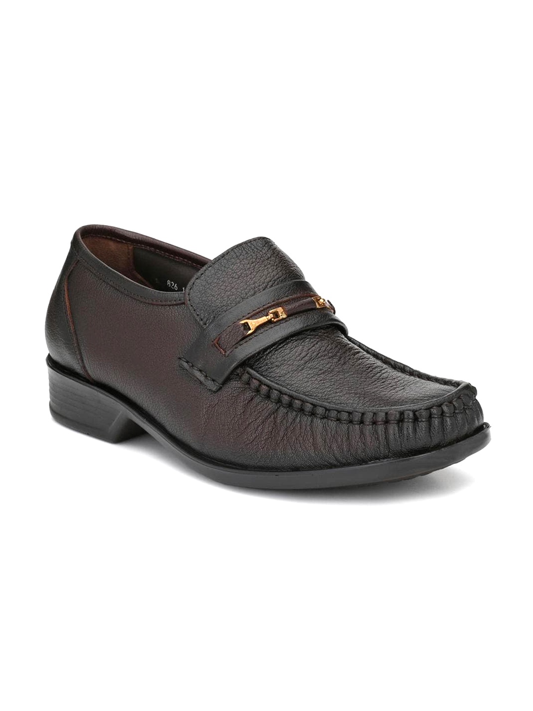

Hitz Men Brown Textured Leather Formal Loafers