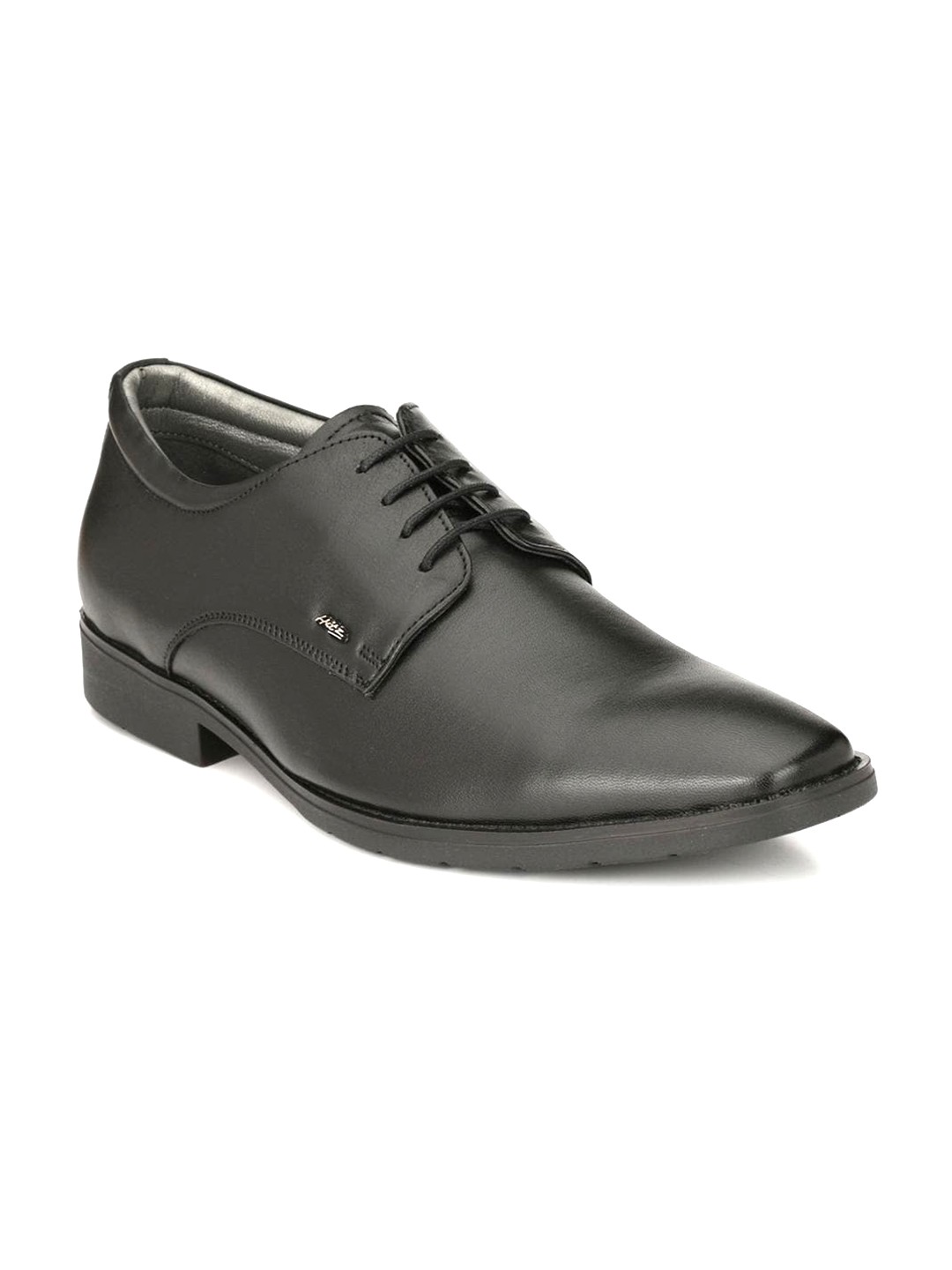 

Hitz Men Black Solid Leather Formal Derbys
