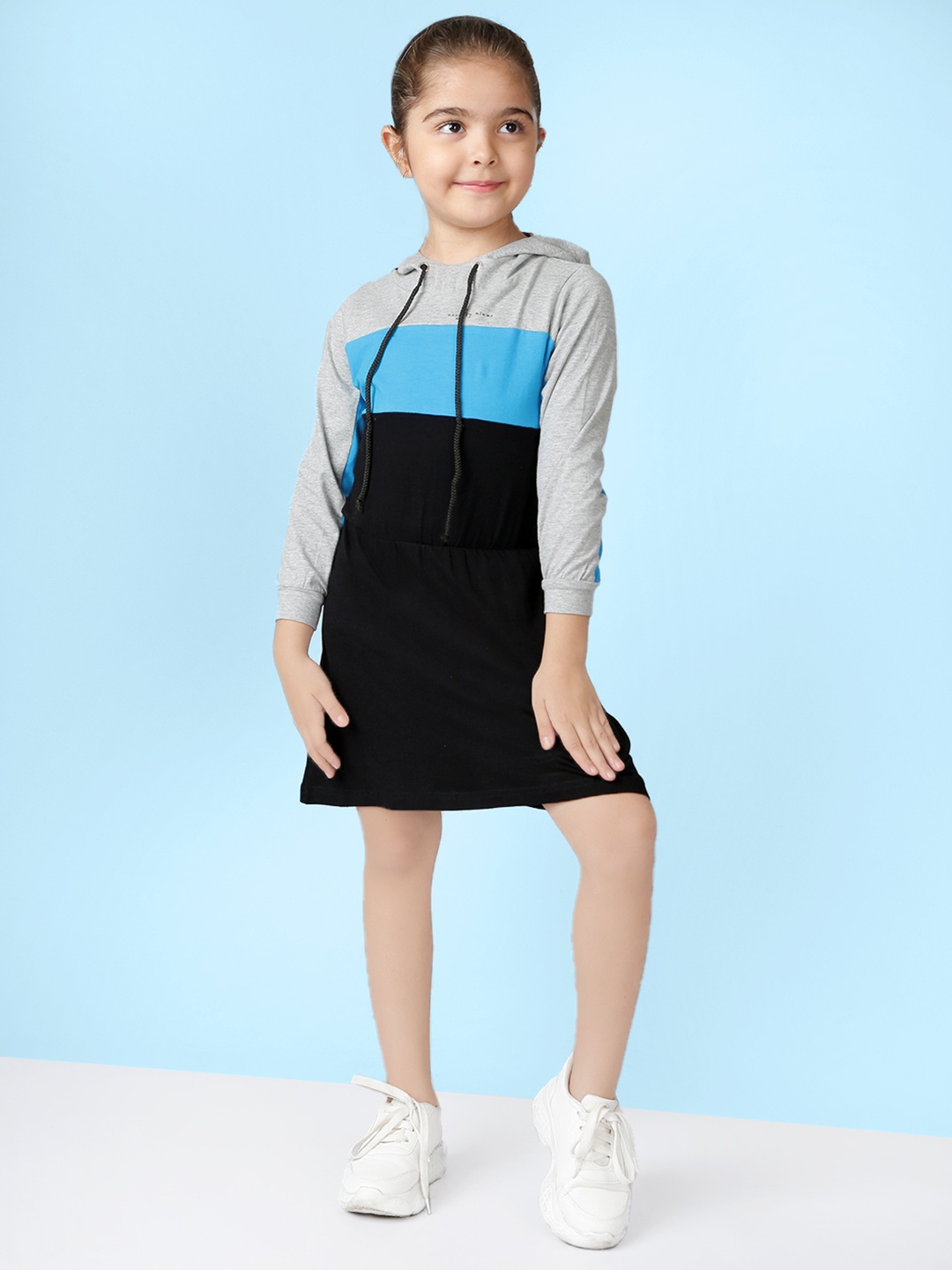 

Naughty Ninos Girls Black Striped A-Line Dress